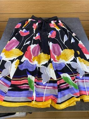 Flint and Moss Women’s‎ black floral Maxi Skirt 8/10